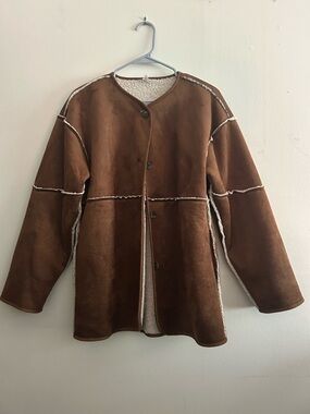Cozy Brown Shearling Reversible Jacket